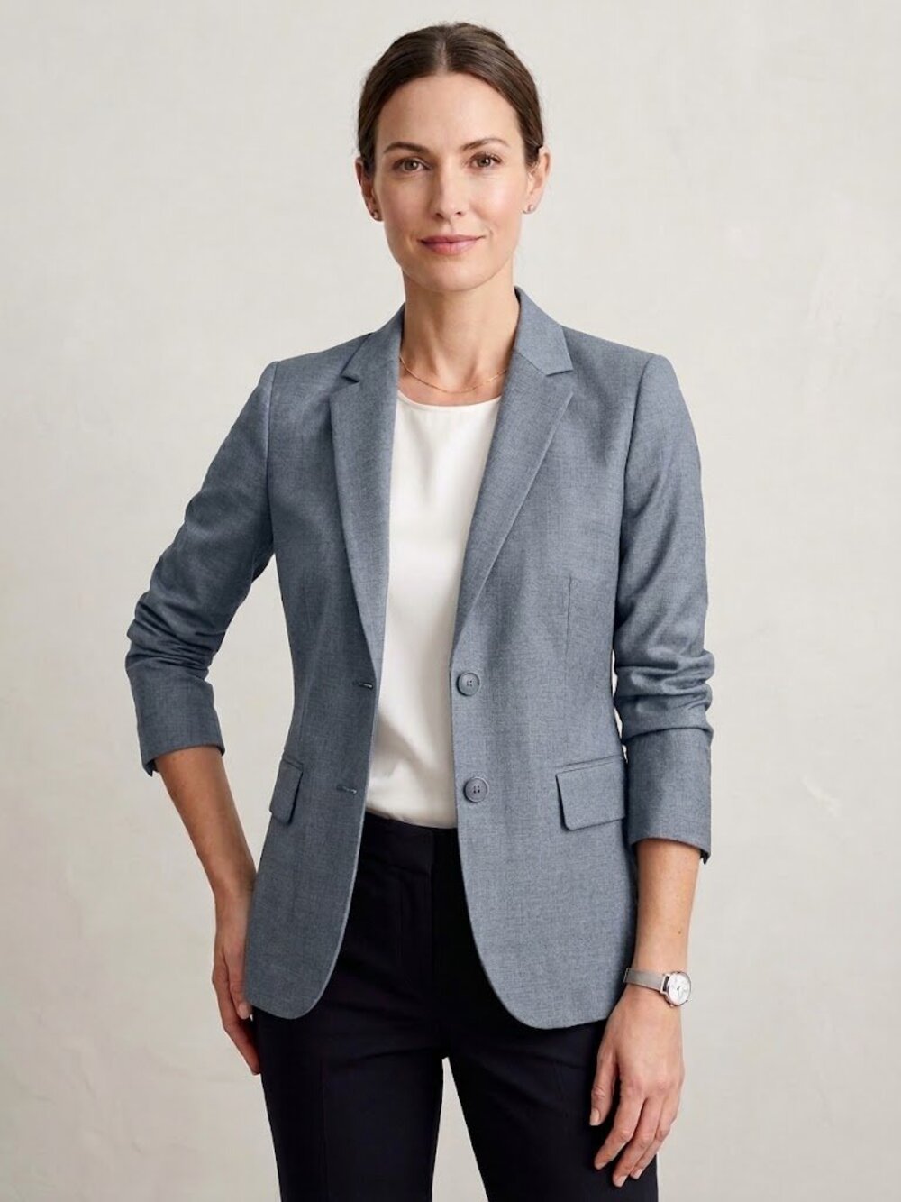 J. CREW 1035 Super 120's Wool Two-Button Blazer Jacket in Gray Size 2